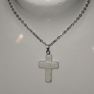 Howlite chakra cross